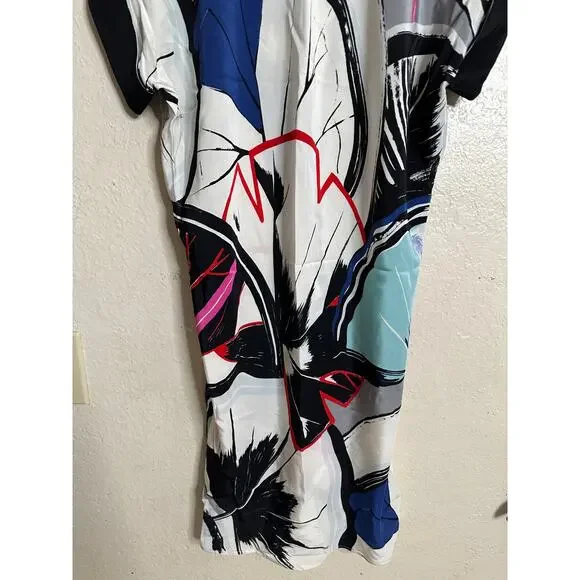 Balenciaga Multicolor Abstract Brushstroke Print Shift Dress Womans 36/ US Small - Picture 3 of 10